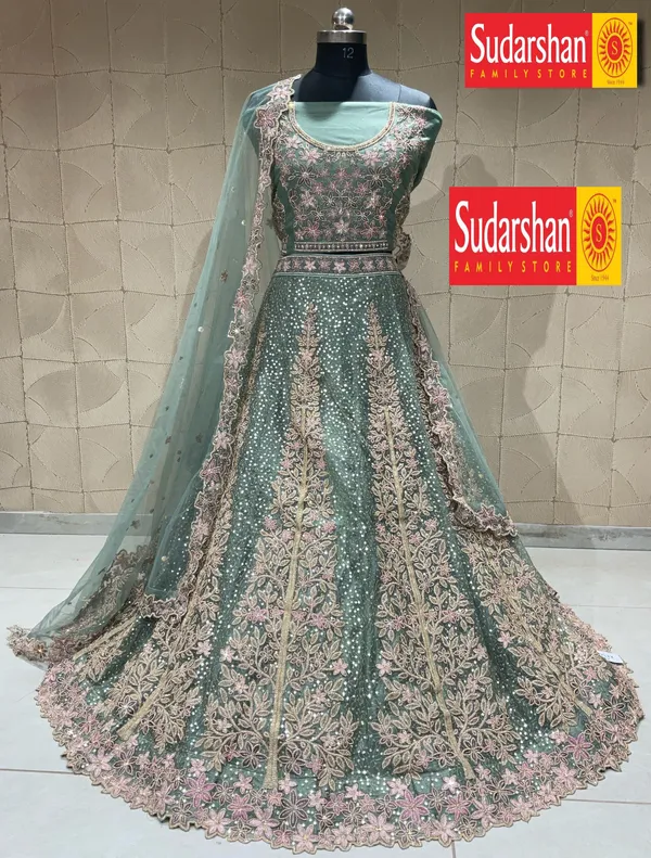 New_Semi_Stitiched_Netted_Lehenga_Choli