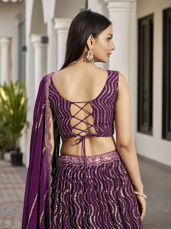 New_Semi_Stitiched_Georgette_Lehenga_Choli