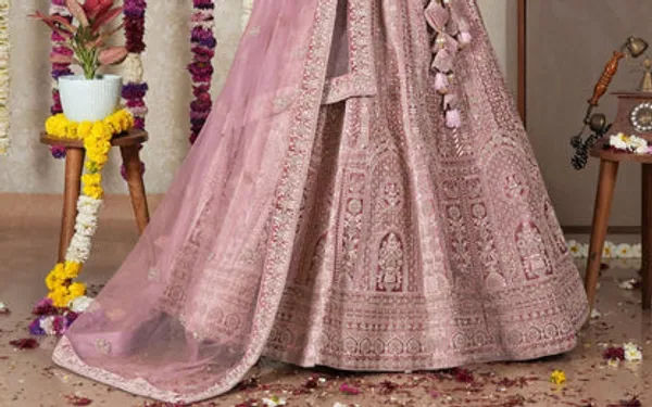 New_Semi_Stitiched_Velvet_Bridal_Lehenga_Choli