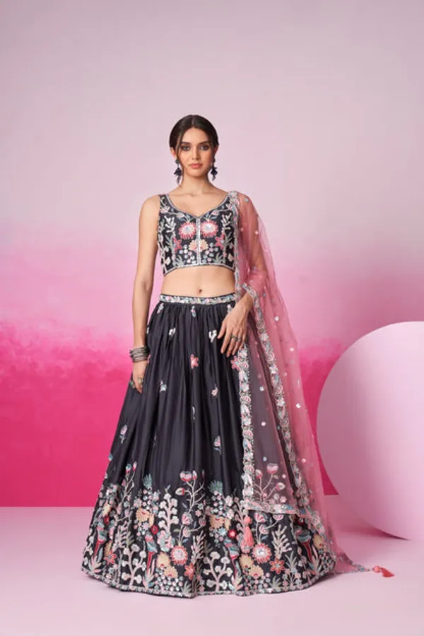New_Semi_Stitiched_Lehenga_Choli