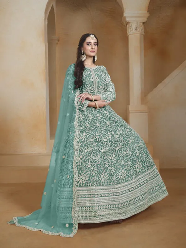 Semi_Stitched_Gown_With_Duppatta
