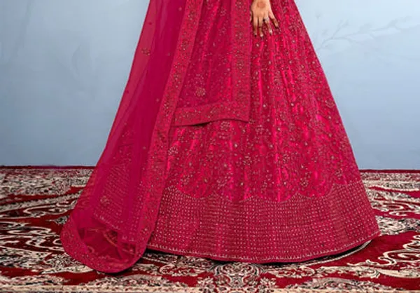 New_Semi_Stitiched_Netted_Lehenga_Choli