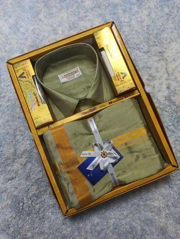Art_Silk_Dothi_Set_Shirt_Dothi_Kerchief_Belt_3_In_1_Small_Border