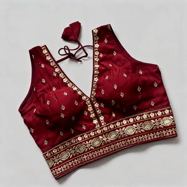 Maroon_Premium_And_Elegant_Roman_Silk_Blouse_For_Women