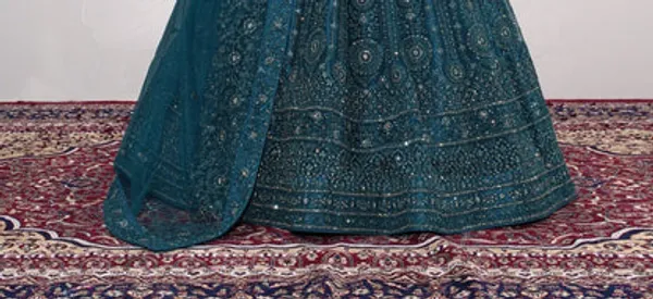 New_Semi_Stitiched_Netted_Lehenga_Choli