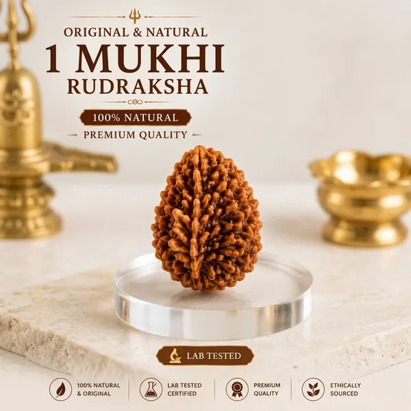 1_Mukhi_Brown_Natural_Rudraksha_Pendant_For_Unisex//100%_Lab_tested_&_Certified