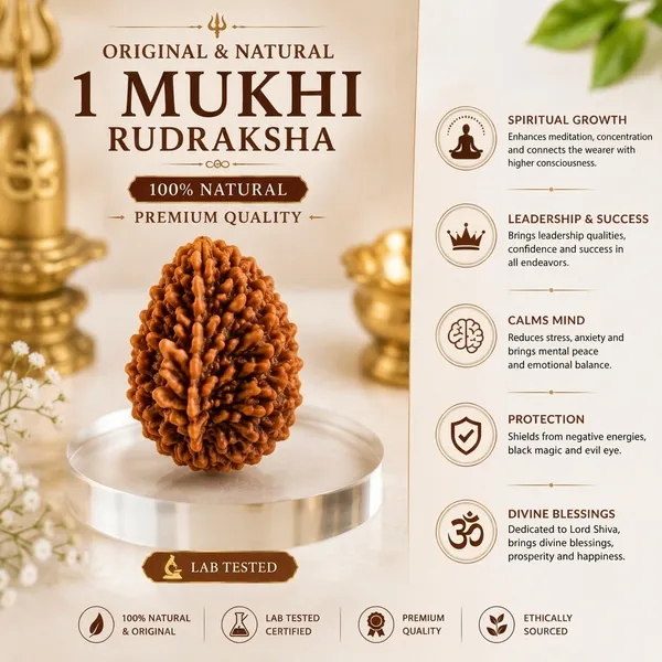 1_Mukhi_Brown_Natural_Rudraksha_Pendant_For_Unisex//100%_Lab_tested_&_Certified