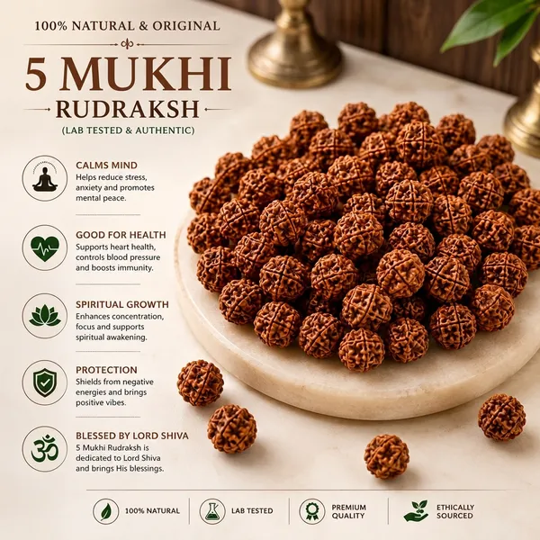 Original__5_Mukhi_Natural_Brown_Rudraksha_For_Unisex_//_100%_Lab_Tested_&_Certified