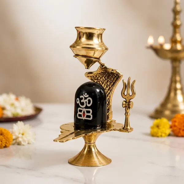 Golden_And_Black_Brass_Brass_Shiva_Lingam_Statue_For_Puja
