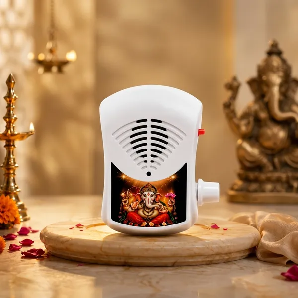 White_Abs_Plastic_Electronic_Components_Electronic_Mantra_Chanting_Box_For_Puja