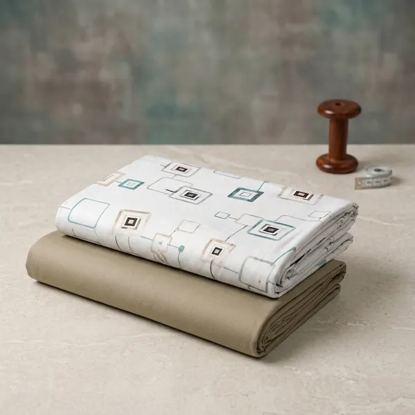 Cotton_Printed_White_And_Beige_Shirt_And_Pant_Material_For_Men