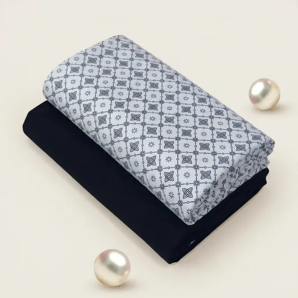 Cotton_Printed_White_And_Black_Shirt_And_Pant_Material_For_Men