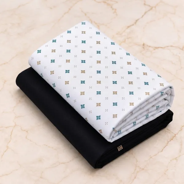 Cotton_Printed_White_And_Black_Shirt_And_Pant_Material_For_Men