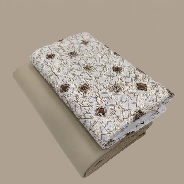 Cotton_Printed_Off_White_And_Beige_Shirt_And_Pant_Material_For_Men