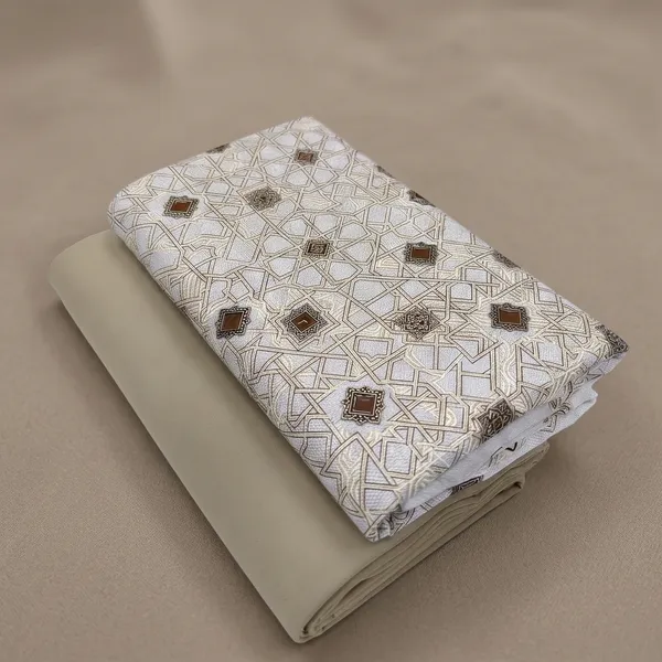 Cotton_Printed_Off_White_And_Beige_Shirt_And_Pant_Material_For_Men