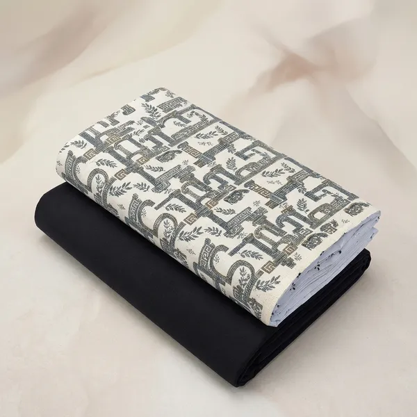 Cotton_Printed_Green_And_Black_Shirt_And_Pant_Material_For_Men