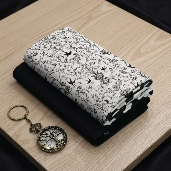 Cotton_Printed_White_And_Black_Shirt_And_Pant_Material