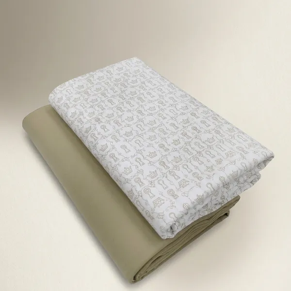 Cotton_Printed_White_And_Beige_Shirt_And_Pant_Material