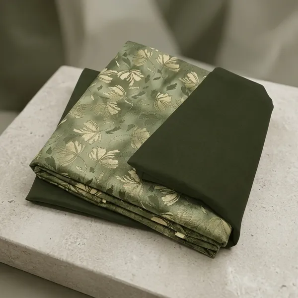 Cotton_Printed_Green_Shirt_And_Pant_Material_For_Men