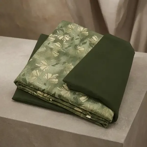 Cotton_Printed_Green_Shirt_And_Pant_Material_For_Men
