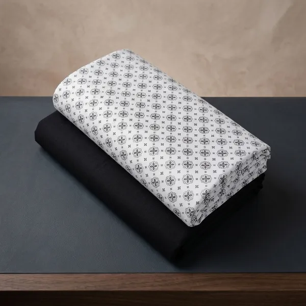 Cotton_Printed_White_And_Black_Shirt_And_Pant_Material
