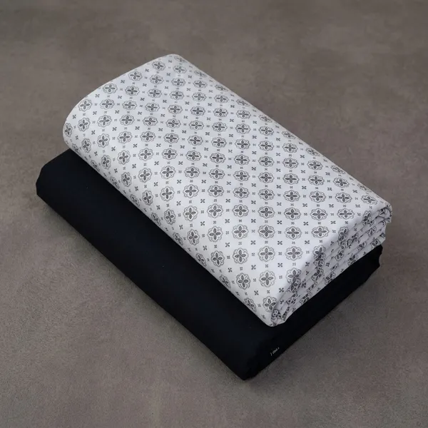 Cotton_Printed_White_And_Black_Shirt_And_Pant_Material