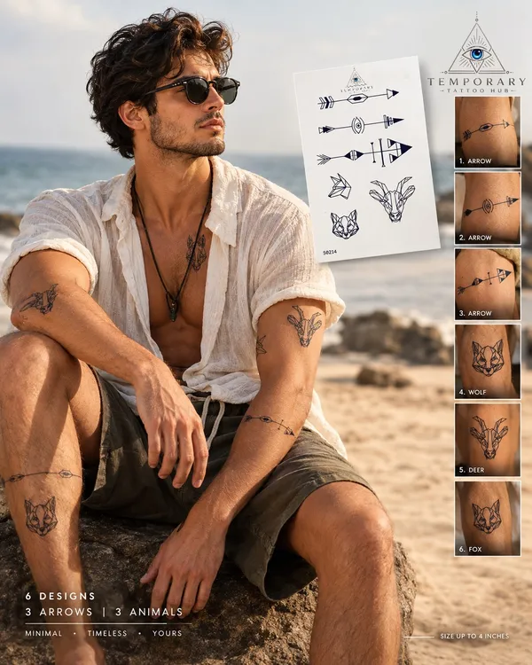 Lineart_Animal_And_Arrow_Tattoo_