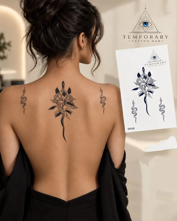 Floral_And_Snake_Tattoo_