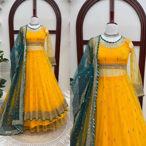 Yellow_Soft_Net_Embellished_Anarkali_Suit_Set_For_Women
