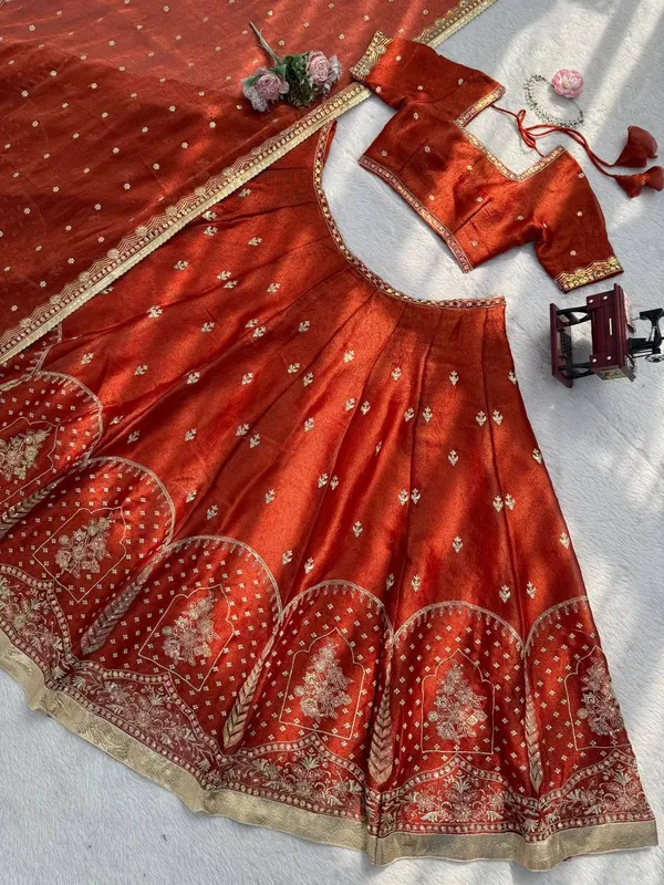 Rust_Orange_Krishma_Silk_Embroidered_Lehenga_Choli_Set_For_Women