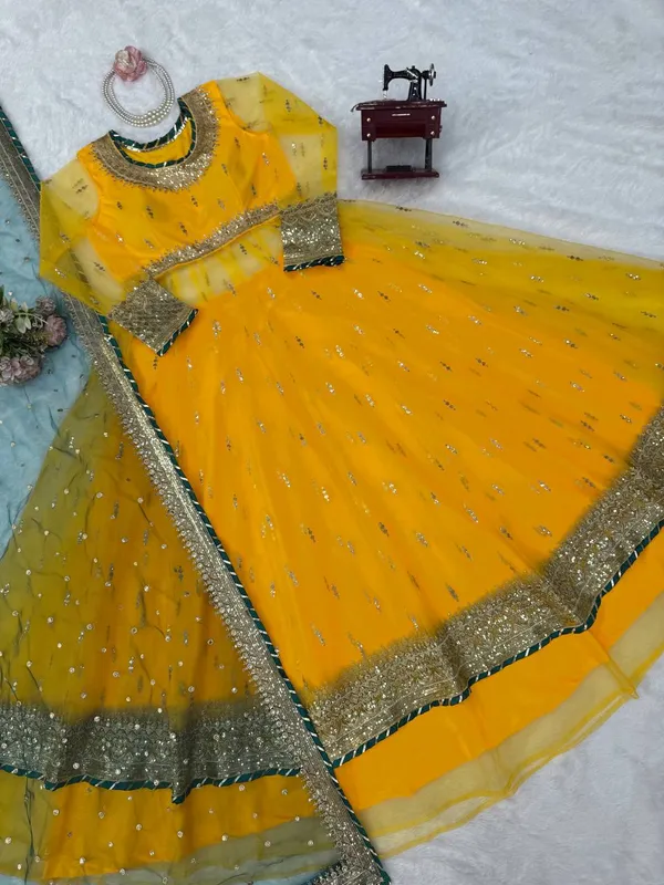 Yellow_Soft_Net_Embellished_Anarkali_Suit_Set_For_Women