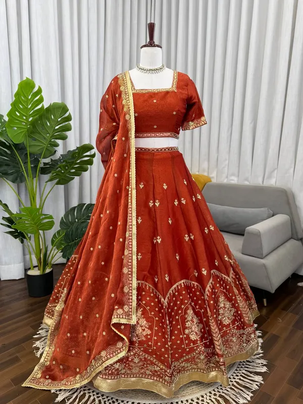 Rust_Orange_Krishma_Silk_Embroidered_Lehenga_Choli_Set_For_Women