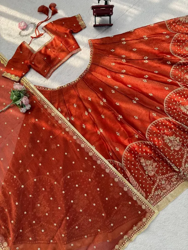Rust_Orange_Krishma_Silk_Embroidered_Lehenga_Choli_Set_For_Women