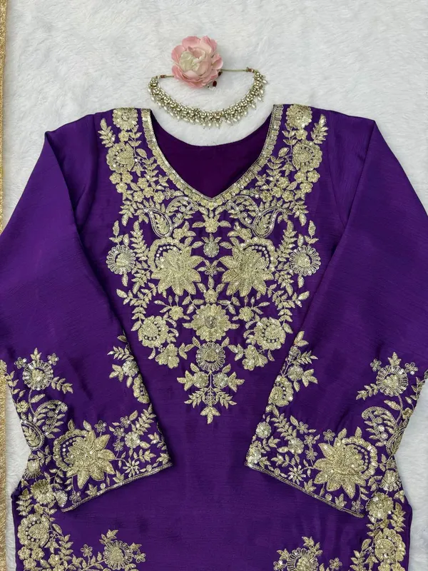 Purple_Chinon_Silk_Embroidered_Ethnic_Sharara_Suit_Set_For_Women