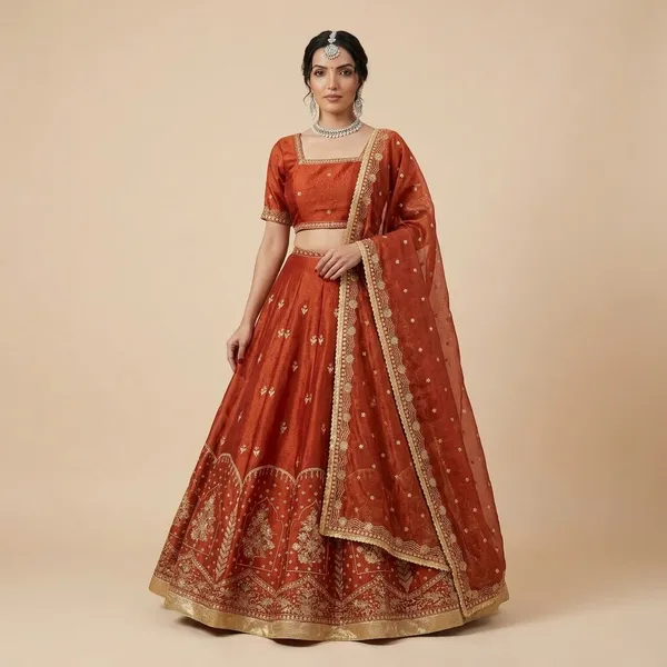 Rust_Orange_Krishma_Silk_Embroidered_Lehenga_Choli_Set_For_Women