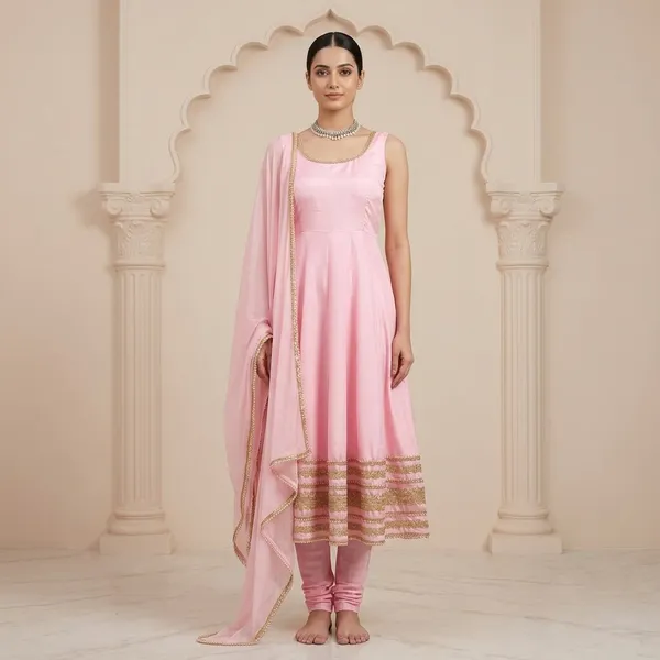 Pink_Natural_Crepe_Embellished_Flared_Anarkali_Set_For_Women
