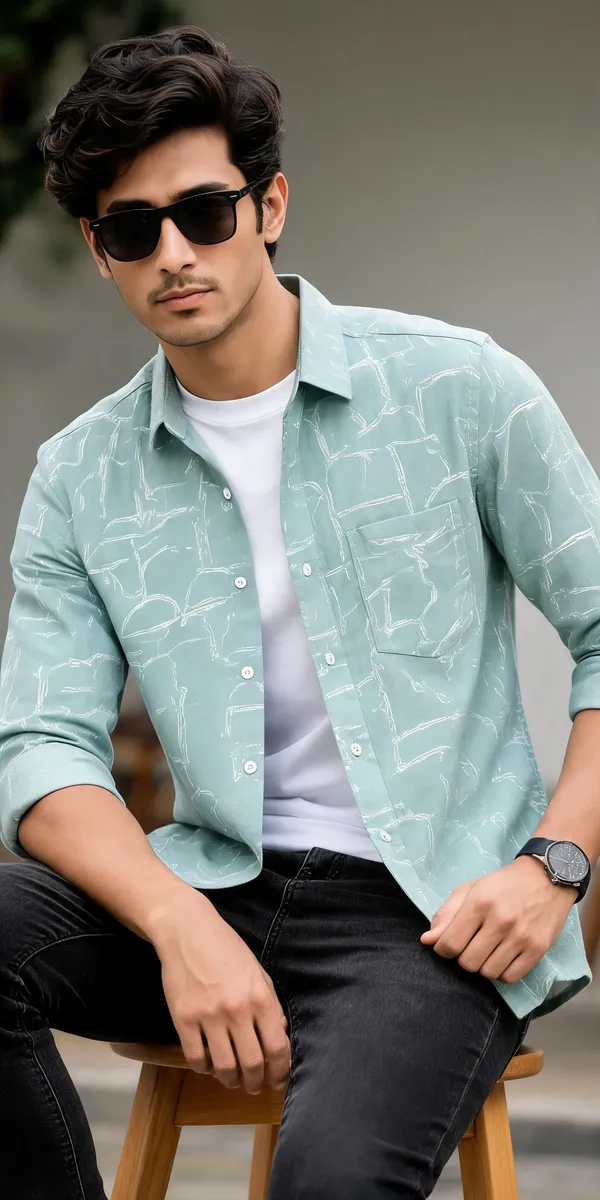 Mint_Green_Printed_Relaxed_Fit_Casual_Shirt_For_Men