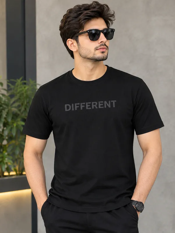 Black_Oversized_Embossed_Graphic_T-Shirt_For_Men