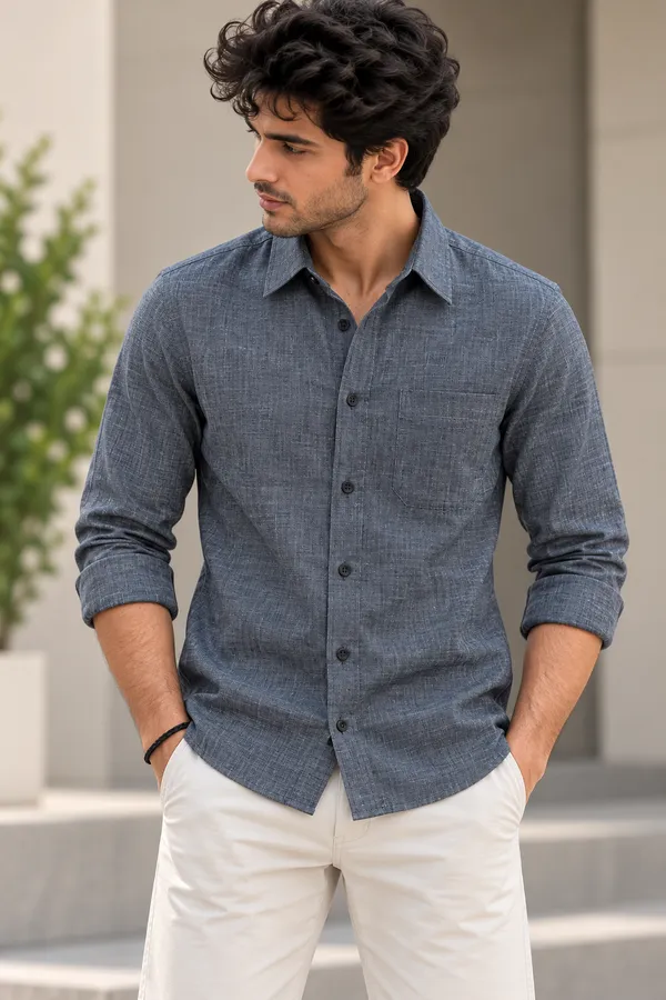 Grey_Textured_Regular_Fit_Shirt_For_Men