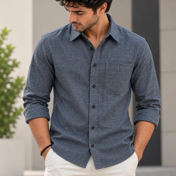 Grey_Textured_Regular_Fit_Shirt_For_Men