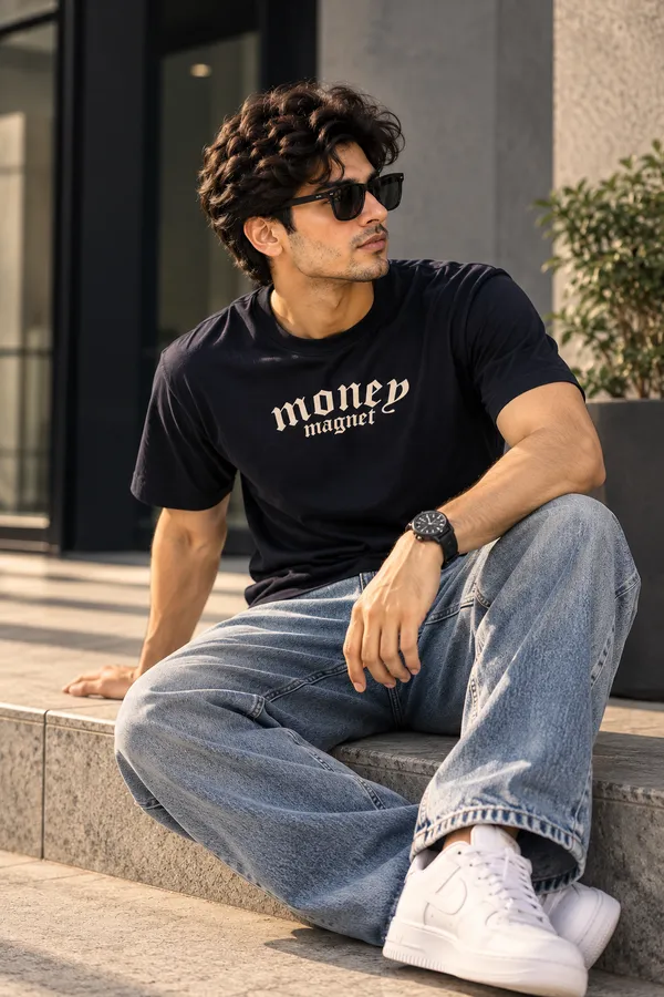 Black_Graphic_Money_Neck_T-Shirt_For_Men
