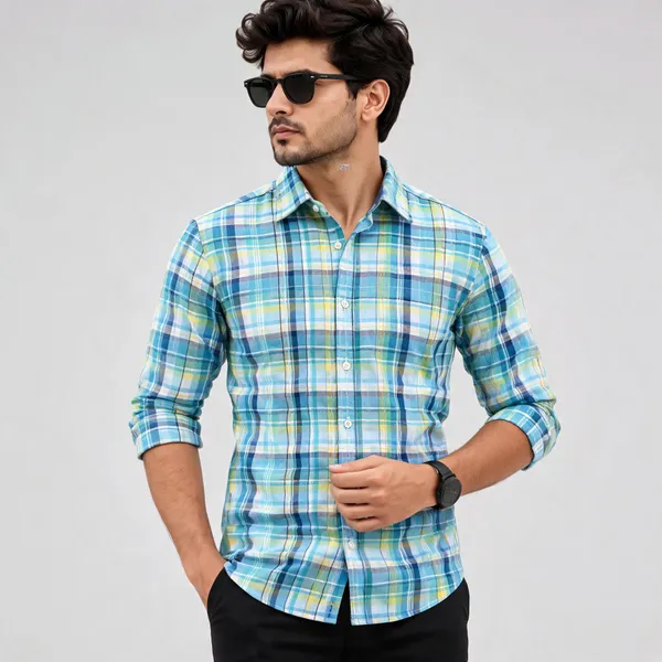 Blue_Cotton_Regular_Fit_Checked_Shirt_For_Men