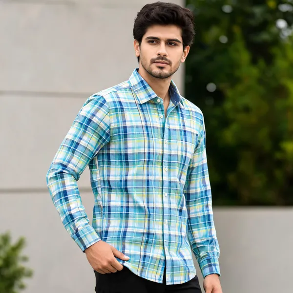 Blue_Cotton_Regular_Fit_Checked_Shirt_For_Men