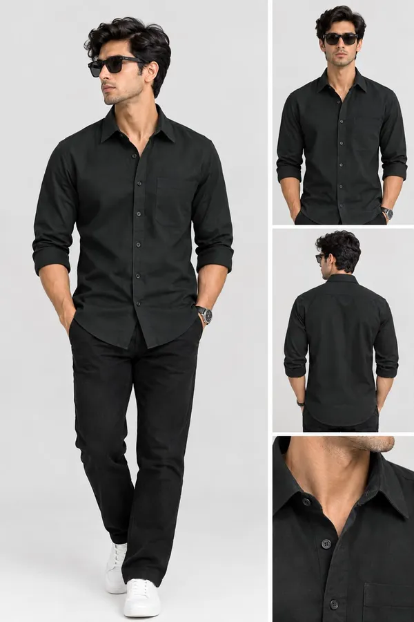 Black_Cotton_Regular_Fit_Solid_Shirt_For_Men