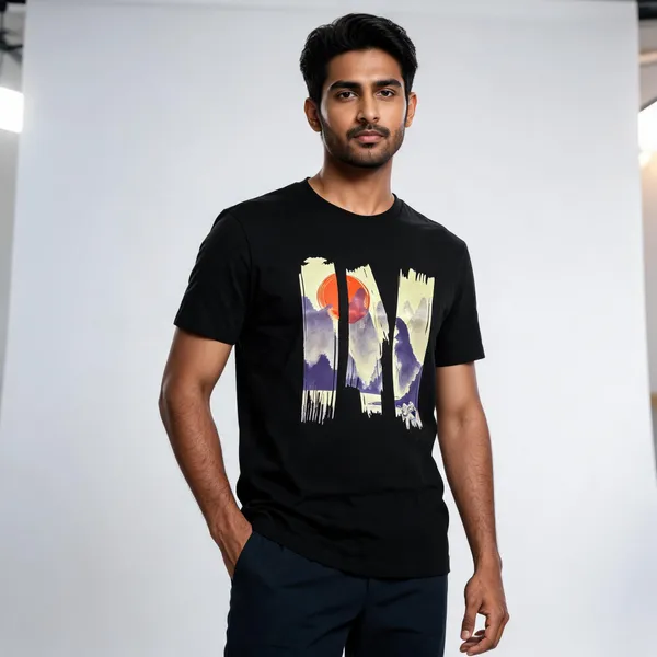 Black_Graphic_Crew_Neck_T-Shirt_For_Men