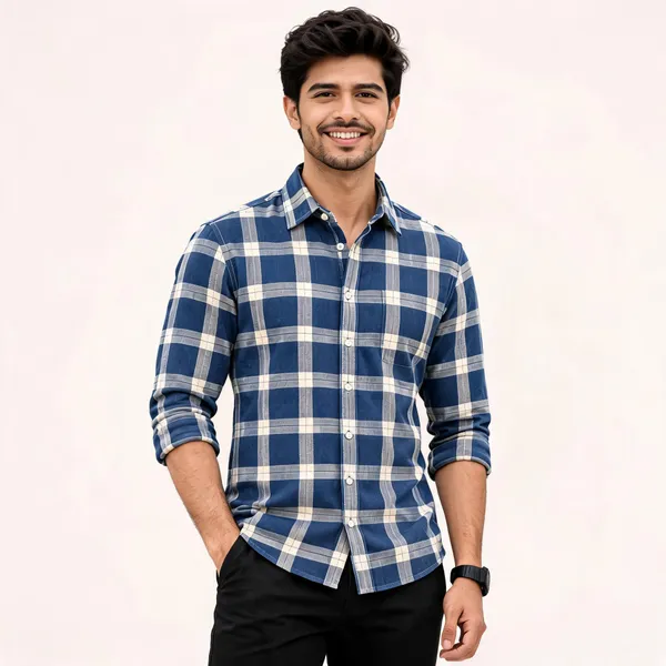 Blue_Cotton_Regular_Fit_Checked_Shirt_For_Men