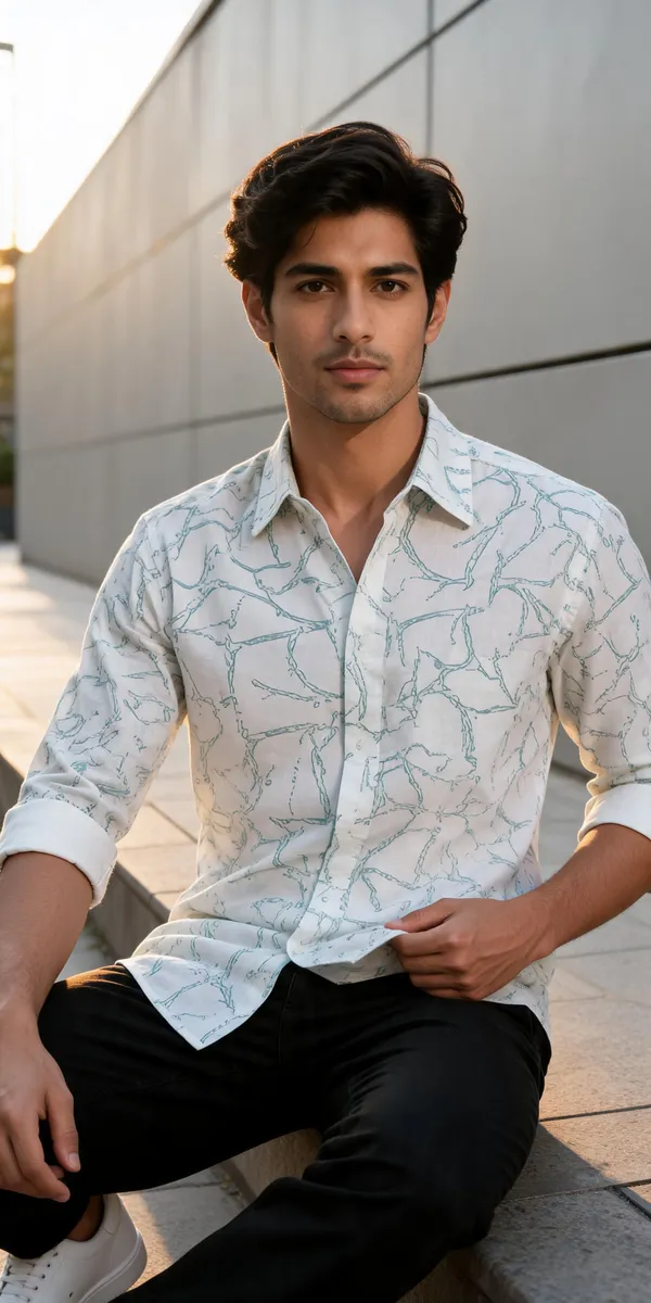 White_Printed_Regular_Fit_Casual_Shirt_For_Men