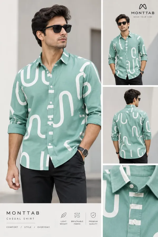 Green_Cotton_Regular_Fit_Printed_Shirt_For_Men