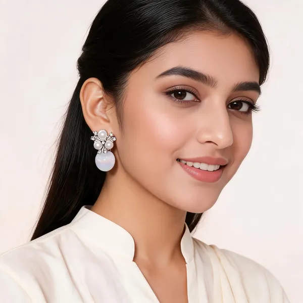 Silver_Pearl_Stone_Layered_Drop_Earrings_For_Women
