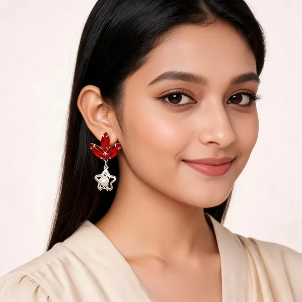 Red_Crystal_Star_Drop_Earrings_For_Women